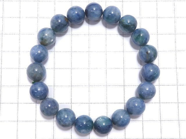 [Video][One of a kind] Kyanite in Fuchsite Round 10.5mm Bracelet NO.29