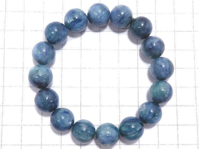 [Video][One of a kind] Kyanite in Fuchsite Round 12mm Bracelet NO.30