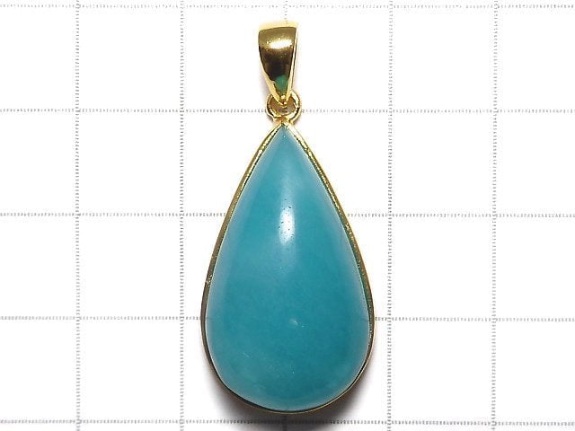 [Video][One of a kind] Amazonite Silica AA++ Pendant 18KGP NO.101