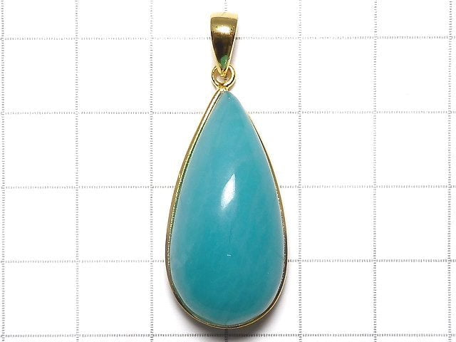 [Video][One of a kind] Amazonite Silica AA++ Pendant 18KGP NO.102