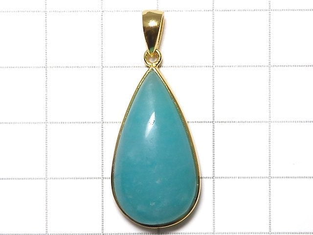 [Video][One of a kind] Amazonite Silica AA++ Pendant 18KGP NO.103