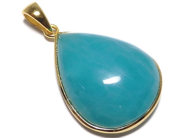 [Video][One of a kind] Amazonite Silica AA++ Pendant 18KGP NO.104