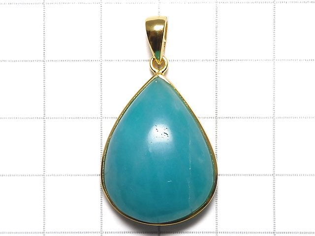 [Video][One of a kind] Amazonite Silica AA++ Pendant 18KGP NO.104