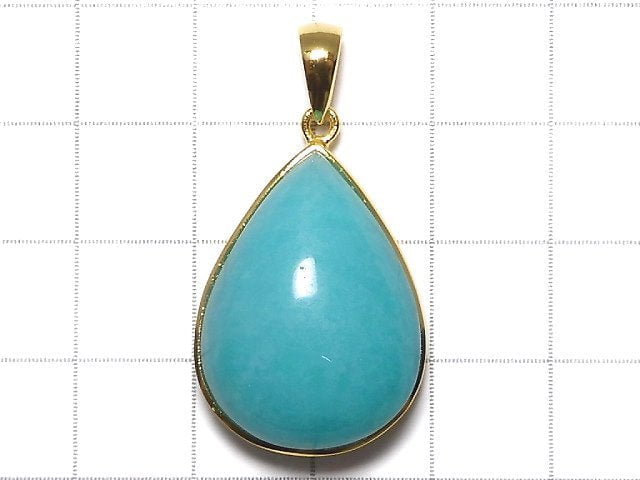 [Video][One of a kind] Amazonite Silica AA++ Pendant 18KGP NO.108