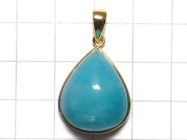 [Video][One of a kind] Amazonite Silica AA++ Pendant 18KGP NO.110