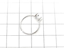 [Video]Silver925 Ring Frame (Prong Setting) Rectangle Faceted 6x4mm Rhodium Plated Free Size 1pc