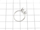[Video]Silver925 Ring Frame (Prong Setting) Rectangle Faceted 8x6mm Rhodium Plated Free Size 1pc