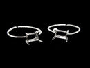 [Video]Silver925 Ring Frame (Prong Setting) Horizontal Rectangle Faceted 6x4mm Rhodium Plated Free Size 1pc