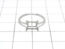 [Video]Silver925 Ring Frame (Prong Setting) Horizontal Rectangle Faceted 6x4mm Rhodium Plated Free Size 1pc