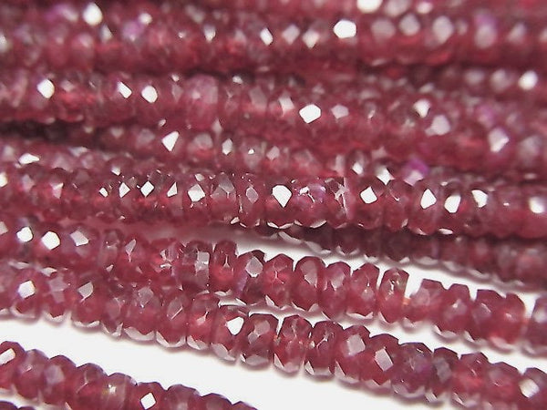 [Video]High Quality Ruby AAA- Faceted Button Roundel half or 1strand beads (aprx.15inch/38cm)