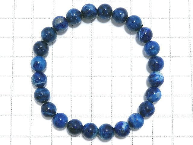 [Video][One of a kind] Lazulite Round 8mm Bracelet NO.51