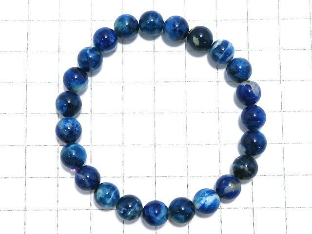 [Video][One of a kind] Lazulite Round 8mm Bracelet NO.53