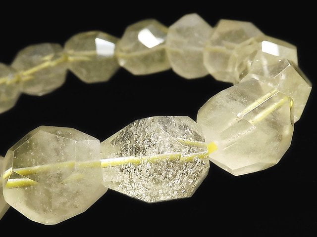 [Video][One of a kind] Libyan Desert Glass Faceted Nugget Bracelet NO.1