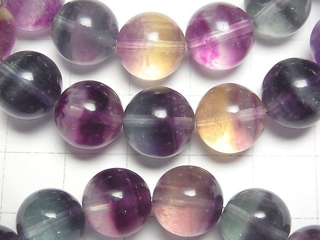 [Video] Multicolor Fluorite AAA- Round 10-11.5mm Bracelet