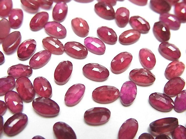 [Video]High Quality Ruby AAA- Oval Rose Cut 5x3mm 5pcs