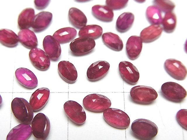 [Video]High Quality Ruby AAA- Oval Rose Cut 5x3mm 5pcs