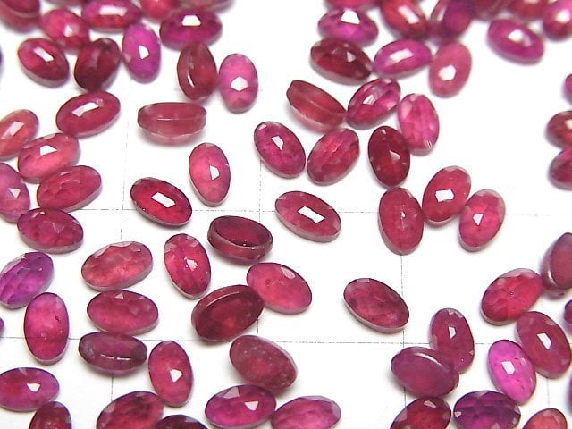 [Video]High Quality Ruby AAA- Oval Rose Cut 5x3mm 5pcs