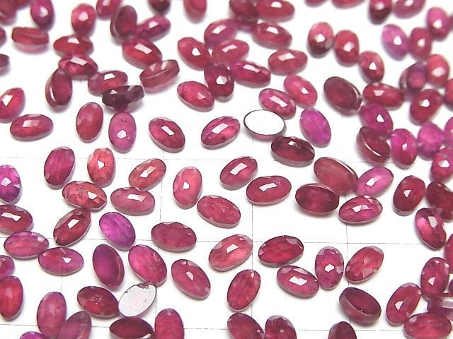 [Video]High Quality Ruby AAA- Oval Rose Cut 5x3mm 5pcs