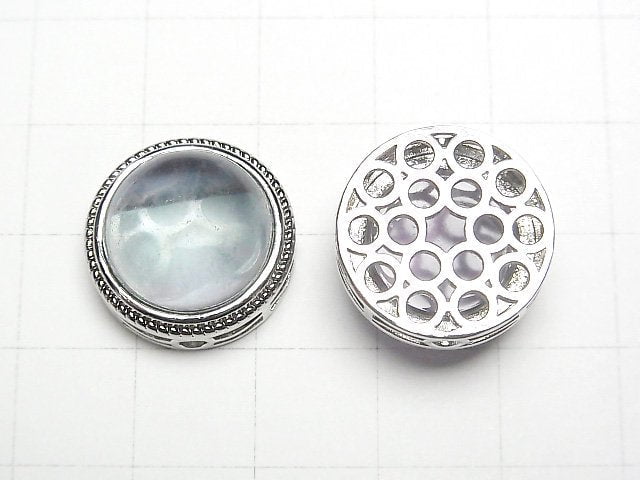 [Video] Multicolor Fluorite AAA- Bezel Setting Round Through Type 18x18mm 3pcs