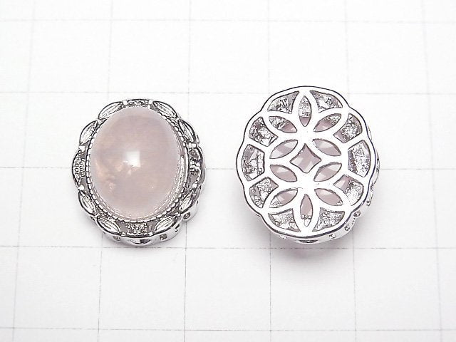 [Video]Rose Quartz AAA- Bezel Setting Oval Through Type 18x16mm 1pc