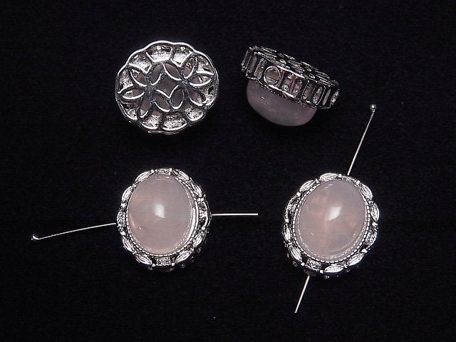 [Video]Rose Quartz AAA- Bezel Setting Oval Through Type 18x16mm 1pc