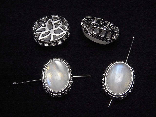 [Video] Royal Blue Moonstone AA++ Bezel Setting Oval Through Type 20x16mm 1pc