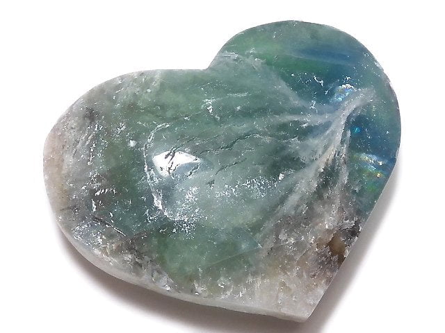 [Video][One of a kind] Angel Feather Fluorite Heart 1pc NO.15