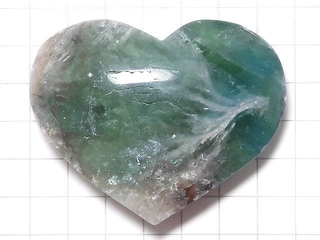 [Video][One of a kind] Angel Feather Fluorite Heart 1pc NO.15