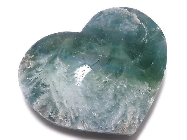 [Video][One of a kind] Angel Feather Fluorite Heart 1pc NO.16