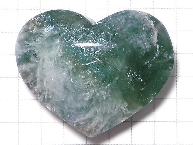 [Video][One of a kind] Angel Feather Fluorite Heart 1pc NO.16