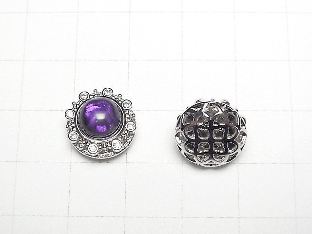 [Video]Amethyst AAA- Bezel Setting Round Through Type 13x13mm 1pc