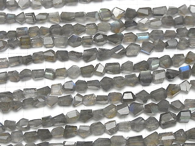 [Video]High Quality Labradorite AA++ Faceted Nugget half or 1strand beads (aprx.7inch/18cm)