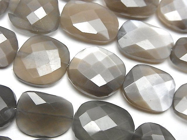 [Video] Gray Moonstone AA++ Flat Faceted Nugget 1strand beads (aprx.7inch/18cm)