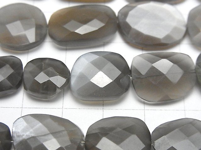 [Video] Gray Moonstone AA++ Flat Faceted Nugget 1strand beads (aprx.7inch/18cm)