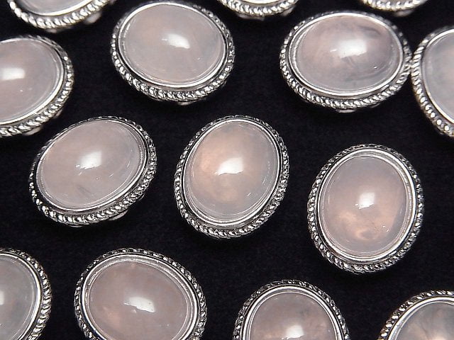 [Video]Rose Quartz AAA- Bezel Setting Oval Through Type 15x13mm 1pc