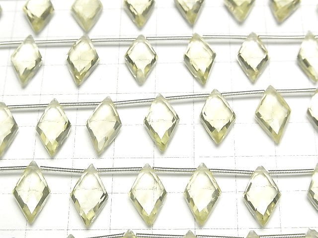 [Video] High Quality Lemon Quartz AAA Diamond Shape 17x9mm 1strand (8pcs )