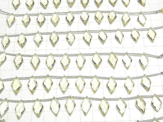 [Video] High Quality Lemon Quartz AAA Diamond Shape 17x9mm 1strand (8pcs )