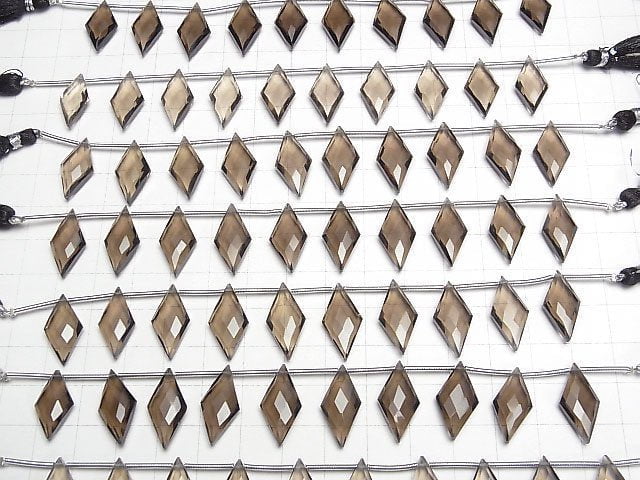 [Video]High Quality Smoky Quartz AAA Diamond Shape 20x10mm 1strand (8pcs )