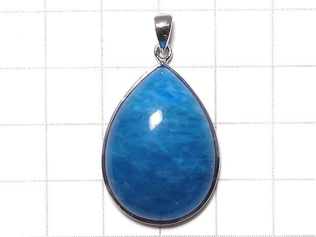 [Video][One of a kind] Blue Apatite AAA- Pendant Silver925 NO.10