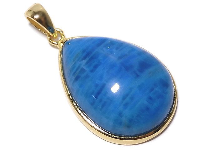 [Video][One of a kind] Blue Apatite AAA- Pendant 18KGP NO.14