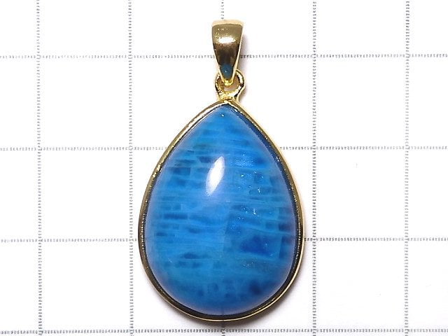 [Video][One of a kind] Blue Apatite AAA- Pendant 18KGP NO.14