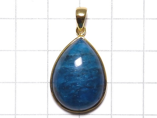 [Video][One of a kind] Blue Apatite AAA- Pendant 18KGP NO.16