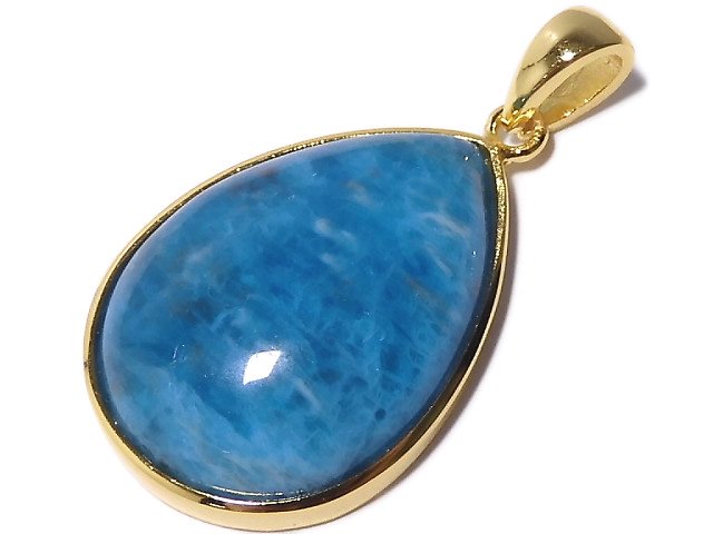 [Video][One of a kind] Blue Apatite AAA- Pendant 18KGP NO.17