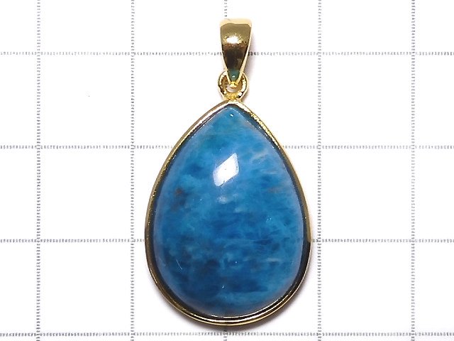 [Video][One of a kind] Blue Apatite AAA- Pendant 18KGP NO.17