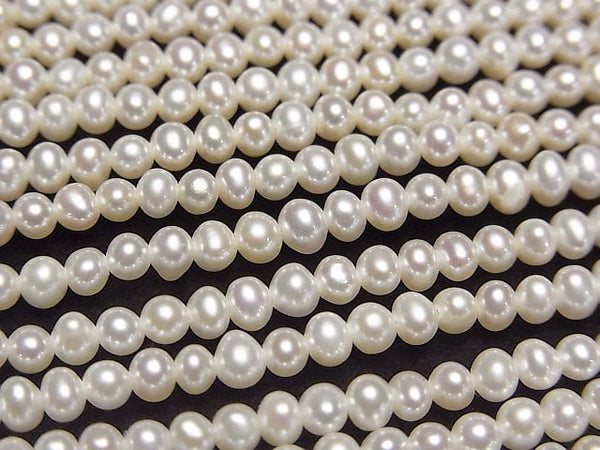 [Video] Fresh Water Pearl AAA Potato 3mm White half or 1strand beads (aprx.15inch/38cm)