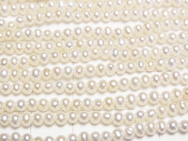 [Video] Fresh Water Pearl AAA Potato 3mm White half or 1strand beads (aprx.15inch/38cm)