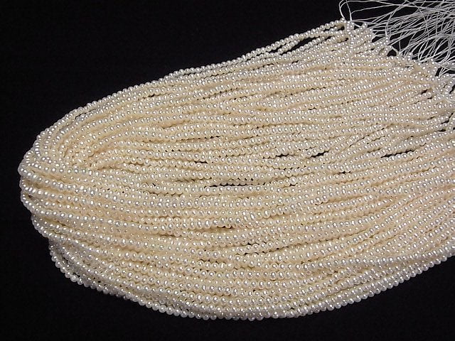 [Video] Fresh Water Pearl AAA Potato 3mm White half or 1strand beads (aprx.15inch/38cm)