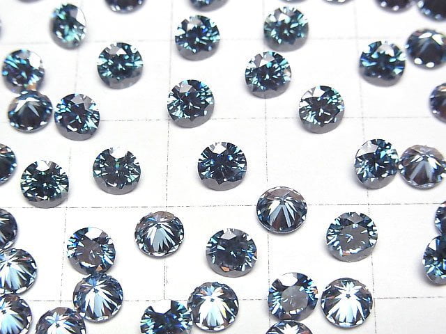 [Video] Moissanite AAA Loose stone Round Faceted 5x5mm [Blue] 1pc