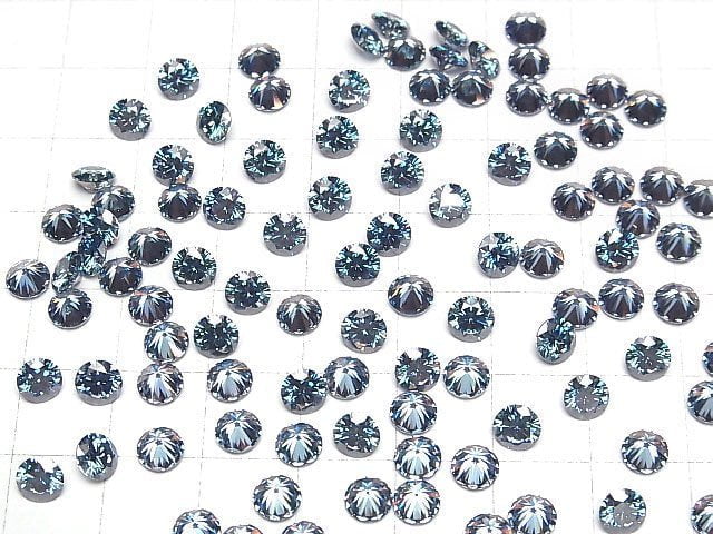 [Video] Moissanite AAA Loose stone Round Faceted 5x5mm [Blue] 1pc