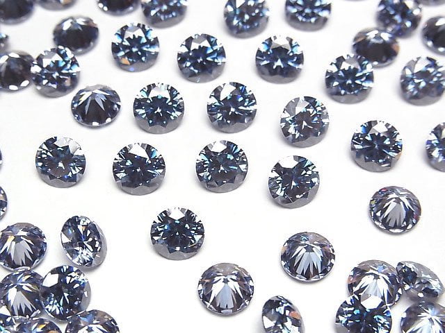 [Video] Moissanite AAA Loose stone Round Faceted 6x6mm [Blue] 1pc